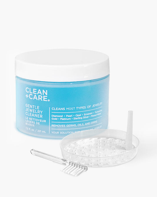 CLEAN+CARE Gentle Jewelry Cleaner with included dipping basket and touch-up brush.