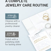 Clean + Care's 2-step process for Jewelry + Watch Cleansing Wipes