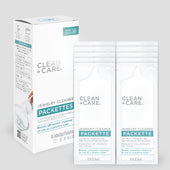 CLEAN+CARE Jewelry Cleaner Packettes box next to the 10 individual Packettes included.