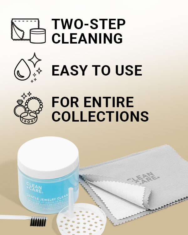 CLEAN+CARE Essentials Set products out of packaging with callouts
