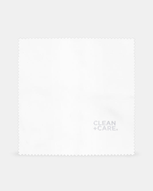 CLEAN+CARE Microfiber Cleaning Cloth unfolded out of packaging