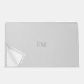 CLEAN+CARE 12x15 in. Professional Polishing Cloth out of packaging, with corner upturned to showcase treated inner layer