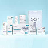 Complete Care Kit containing the packaging of Fine Jewelry Cleaner, Silver Jewelry Cleaner, Jewelry + Watch Cleansing Wipes, Foaming jewelry Cleaner, Jewelry Cleaning Stick, Jewelry Cleaning Packette, Microfiber Cleaning Cloth, Polishing Cloth