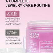 Fine Jewelry Cleaner from Clean + Care. Showing the 2-step cleaning process