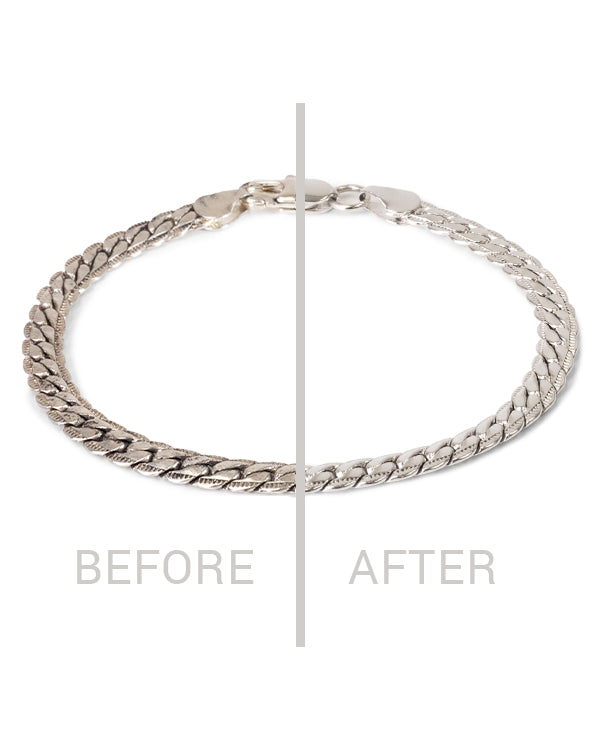 Before and after on bracelet