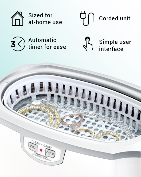 Clean + Care Ultrasonic Cleaner in use